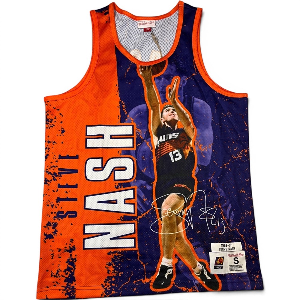 Mitchell & Ness Phoenix Suns Steve Nash 1996-97 Mesh Tank Top Purple Mens Small